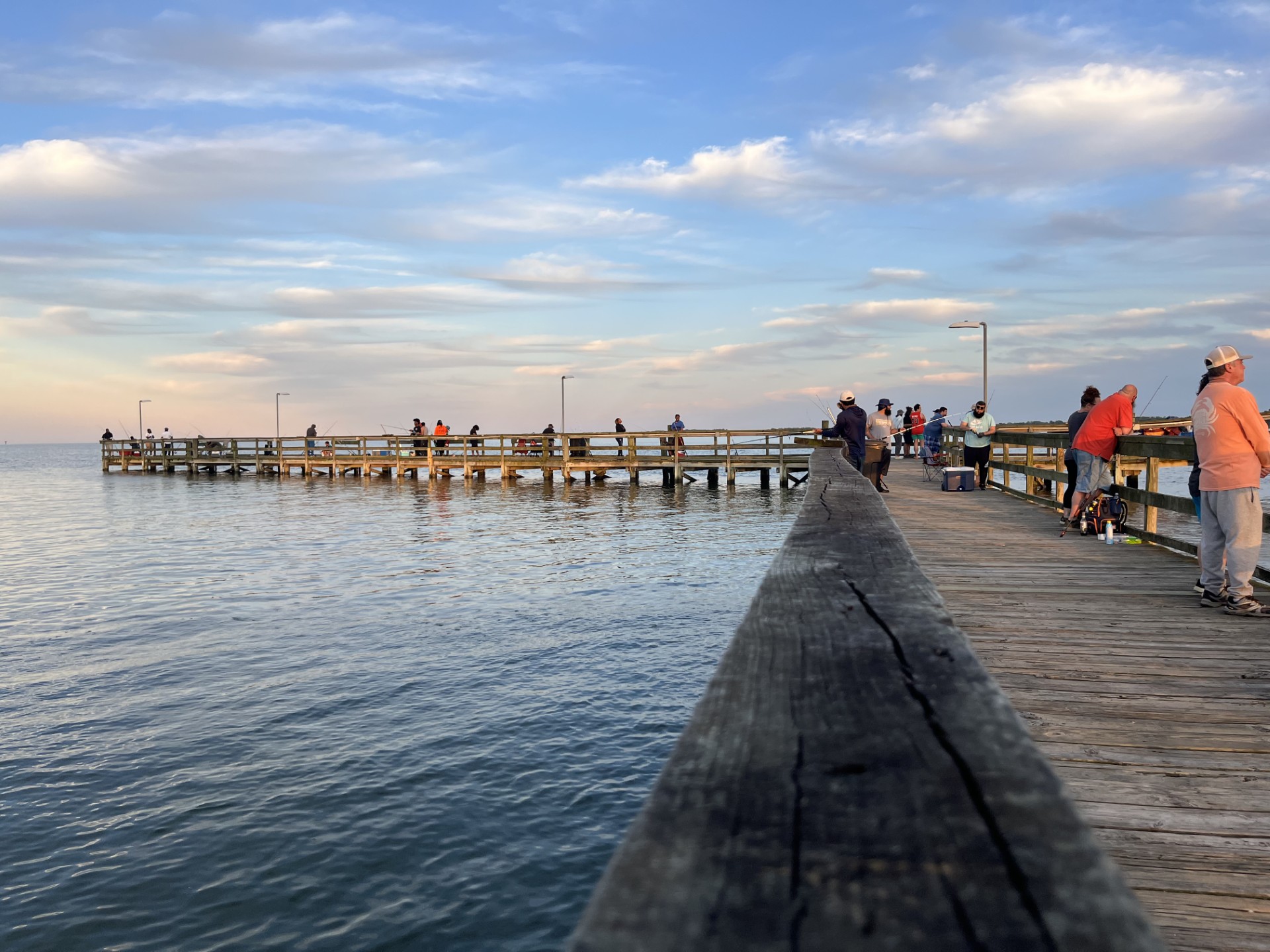 A busy evening of fishing at the Gloucester Pier.